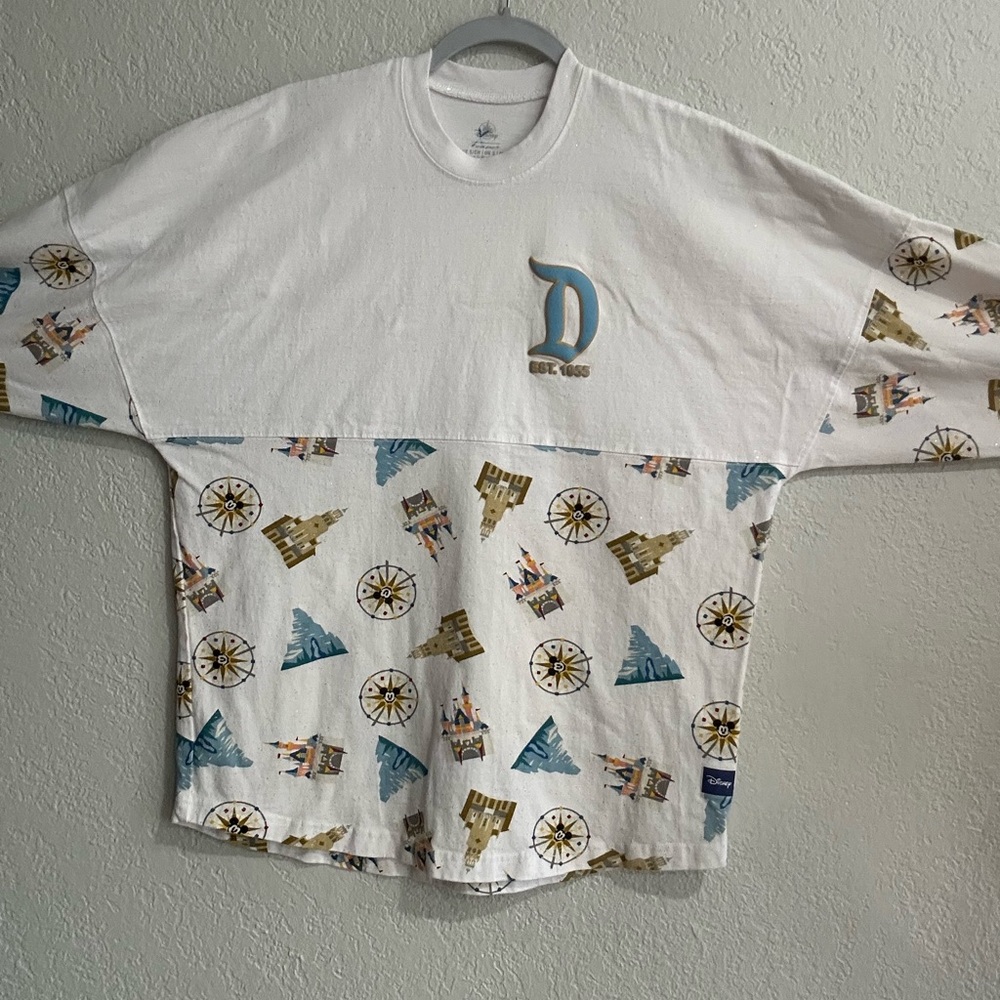Disneyland Resort Spirit Jersey White Allover Print Long Sleeve Top Size S - Picture 14 of 16